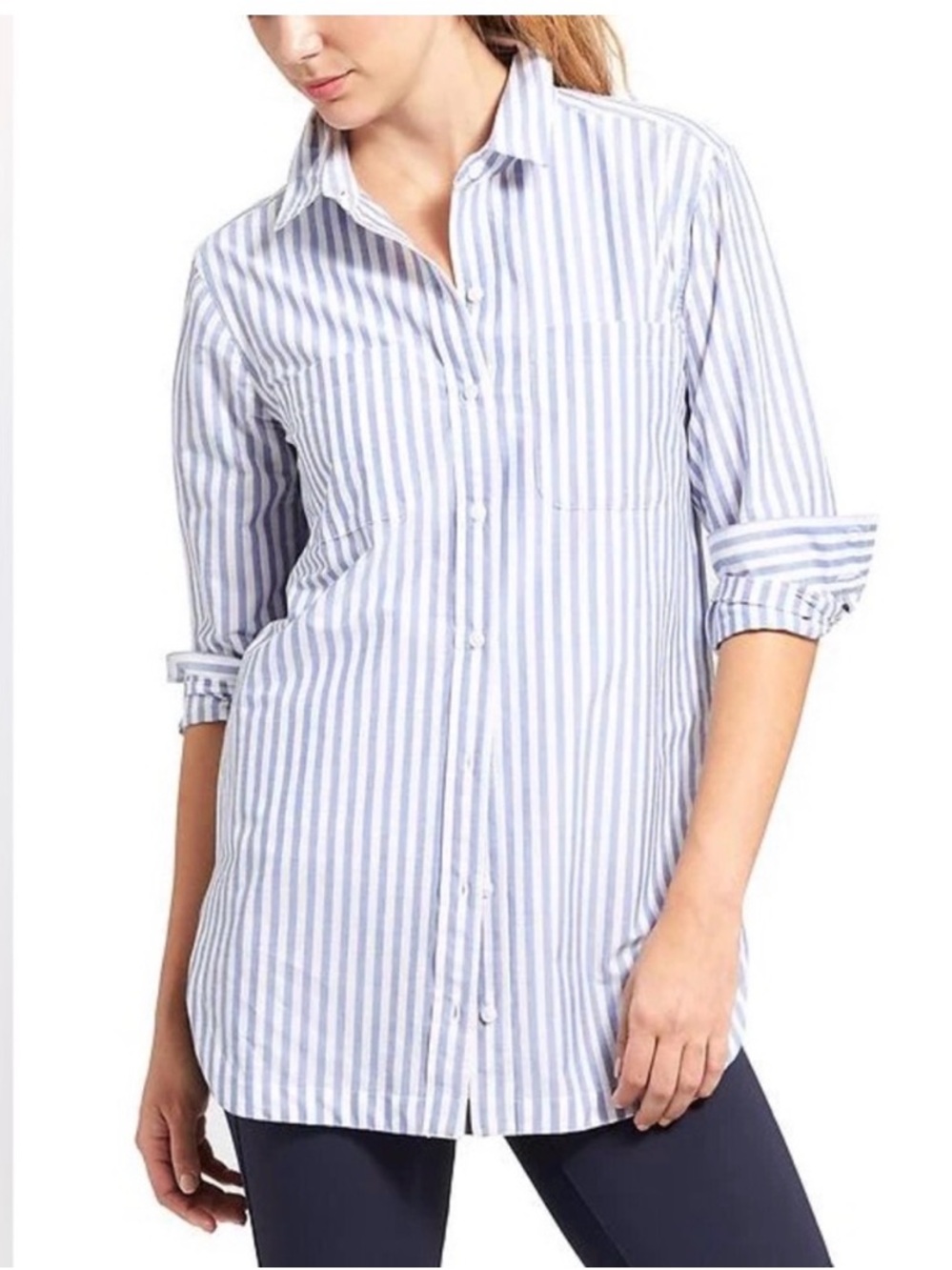 Athleta Blue & White Stripe Weekender